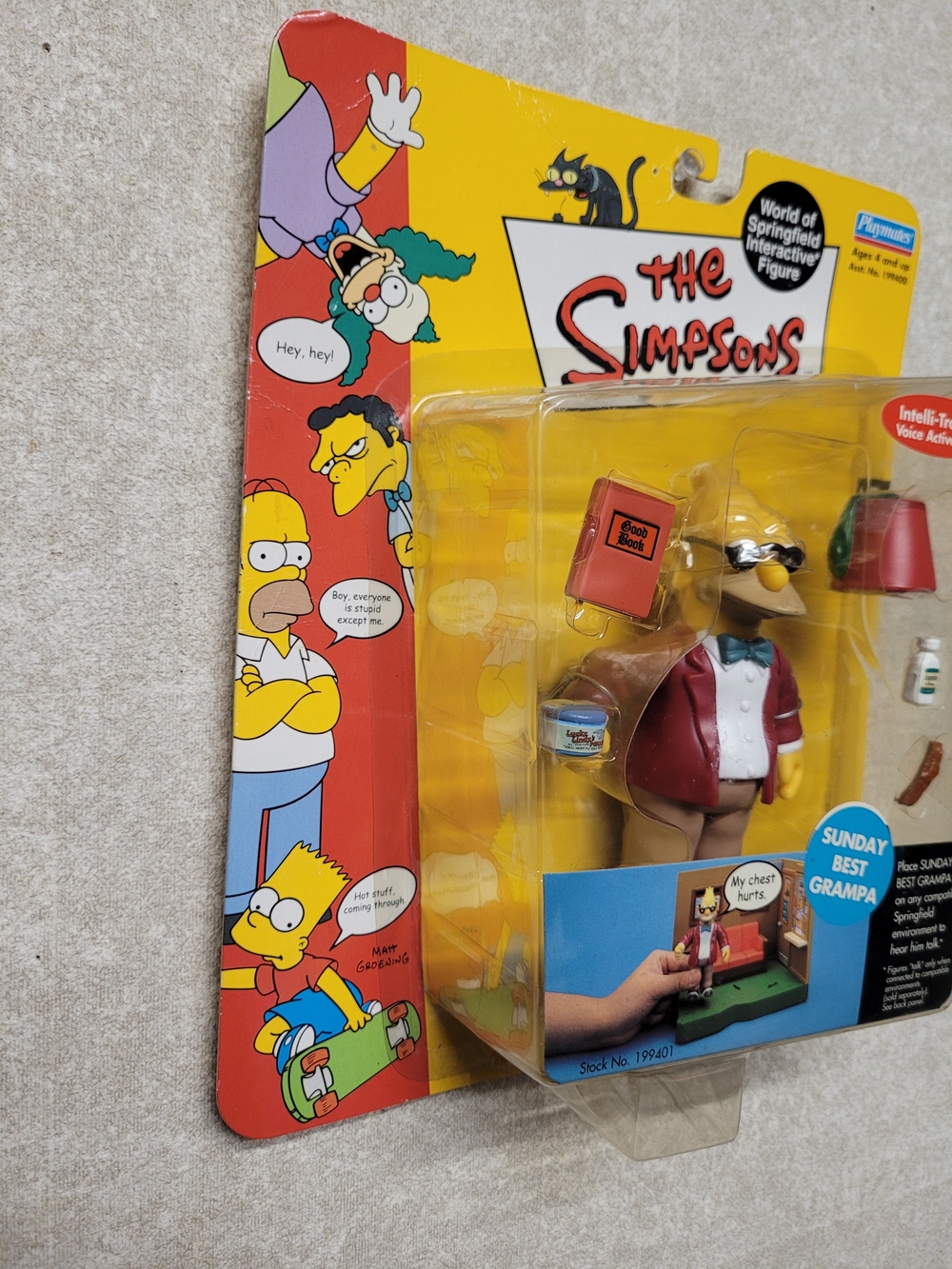 The Simpsons Sunday Best Grampa- NIP - Action Figure by Playmates - Red Jacket - Picture 2 of 6